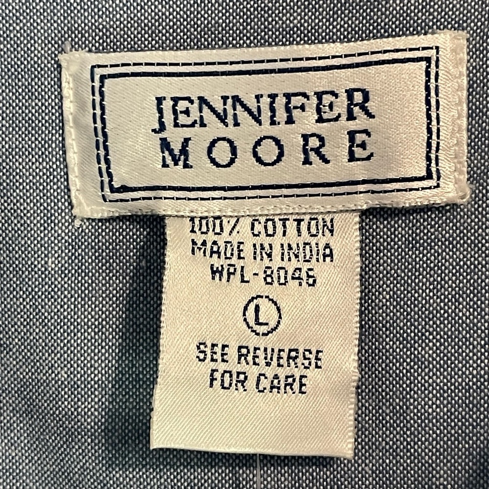 NWT Jennifer Moore Blue Chambray Maxi Shirt Dress Sleeveless - Picture 2 of 9